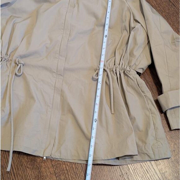 JNBY Beige Cotton Hooded Oversized Long Sleeve Full Zip Coat Jacket, size S - Picture 6 of 9